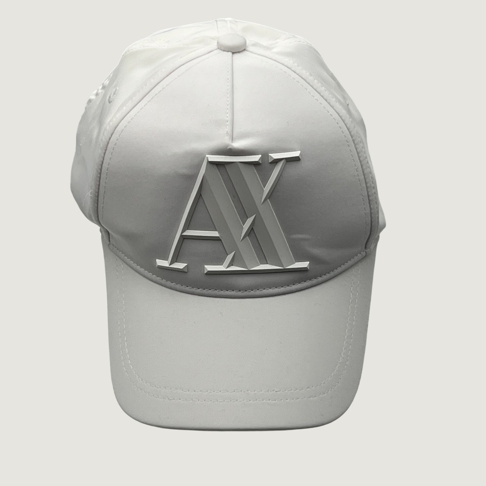 Armani Exchange AX Logo White Baseball Cap Adjustable Hat 954079 CC518